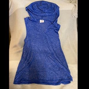 Blue hooded tank top Sz S